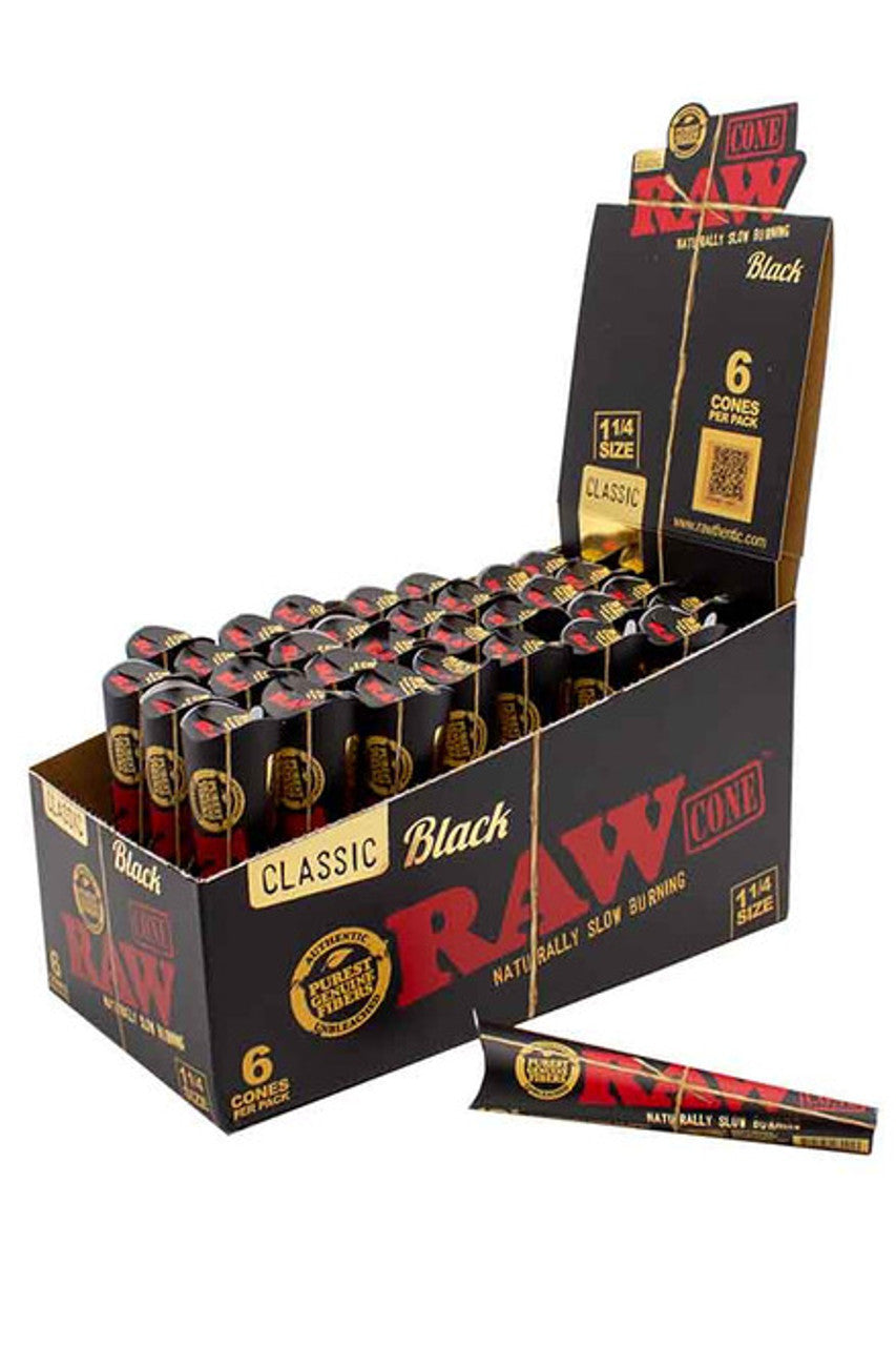 Raw Black 1 1/4 6Pk Paper